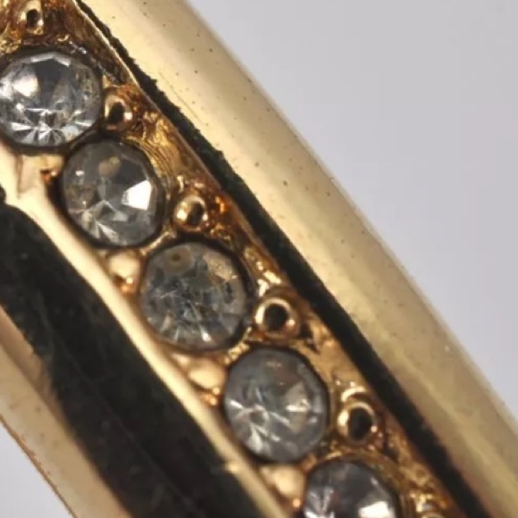 Authentic Christian Dior Rhinestone Chain Bracelet Gold Tone CD - Picture 9 of 10